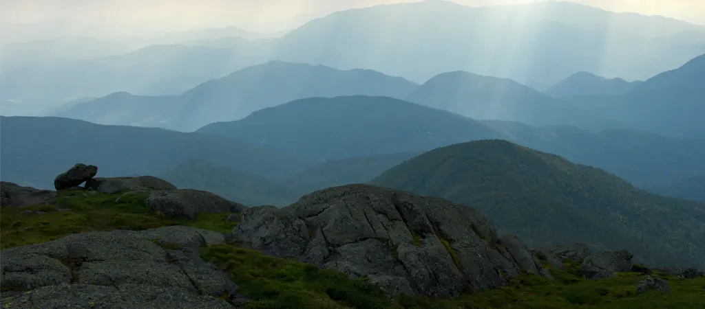 Layered mountain peaks in the Adirondacks